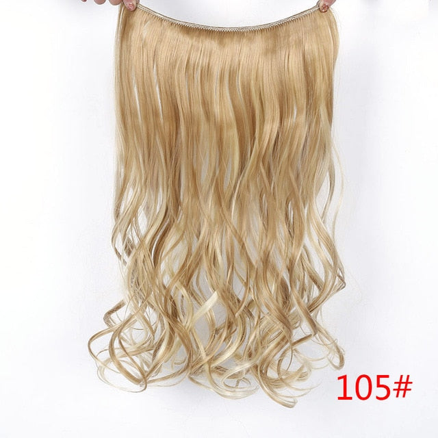 Allaosify 24" Invisible Wire No Clips In Hair Extensions
