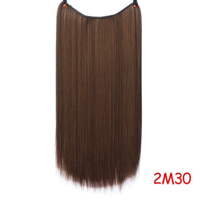 Allaosify 24" Invisible Wire No Clips In Hair Extensions