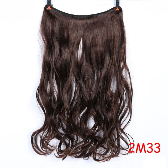 Allaosify 24" Invisible Wire No Clips In Hair Extensions