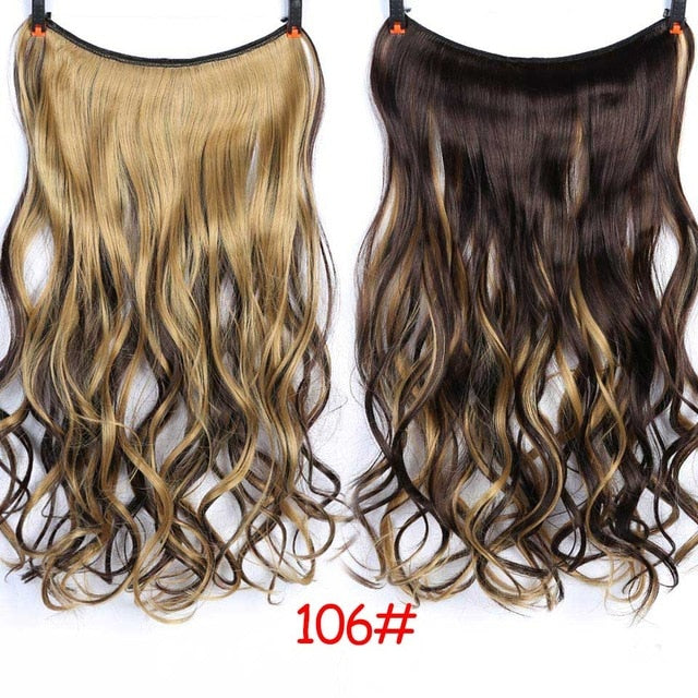 Allaosify 24" Invisible Wire No Clips In Hair Extensions