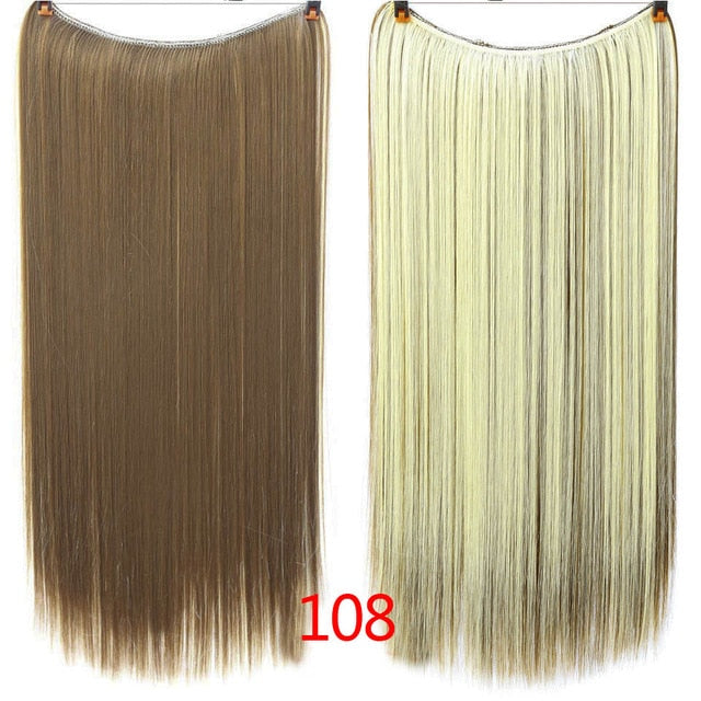 Allaosify 24" Invisible Wire No Clips In Hair Extensions