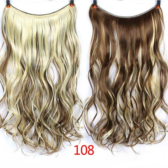 Allaosify 24" Invisible Wire No Clips In Hair Extensions
