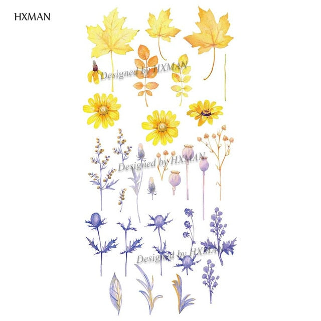 HXMAN Flower Temporary Tattoo Sticker Waterproof Fashion Women