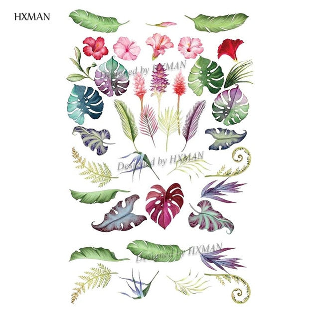 HXMAN Flower Temporary Tattoo Sticker Waterproof Fashion Women