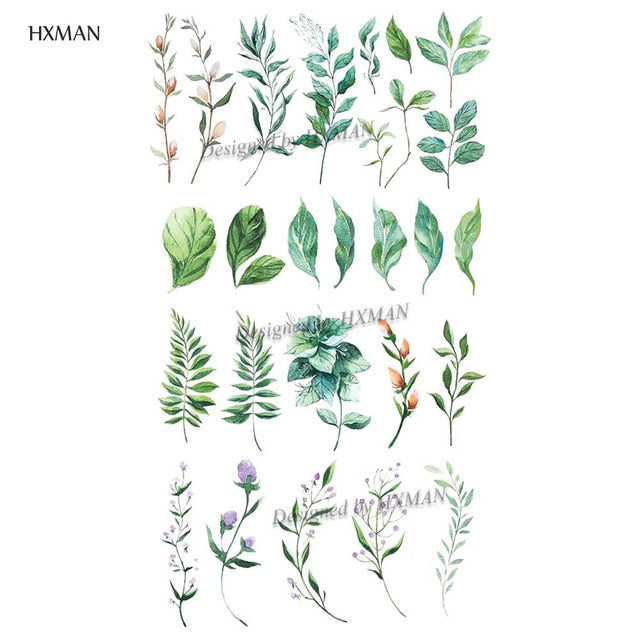 HXMAN Flower Temporary Tattoo Sticker Waterproof Fashion Women