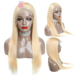 Honey Blonde Color Remy Brazilian Straight Lace Front Human Hair Wig