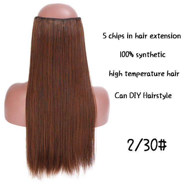 SHANGKE Hair 24'' Long Straight Women Clip in Hair Extensions