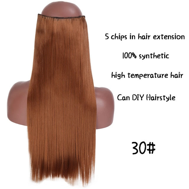 SHANGKE Hair 24'' Long Straight Women Clip in Hair Extensions