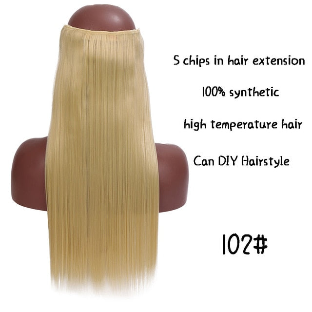 SHANGKE Hair 24'' Long Straight Women Clip in Hair Extensions