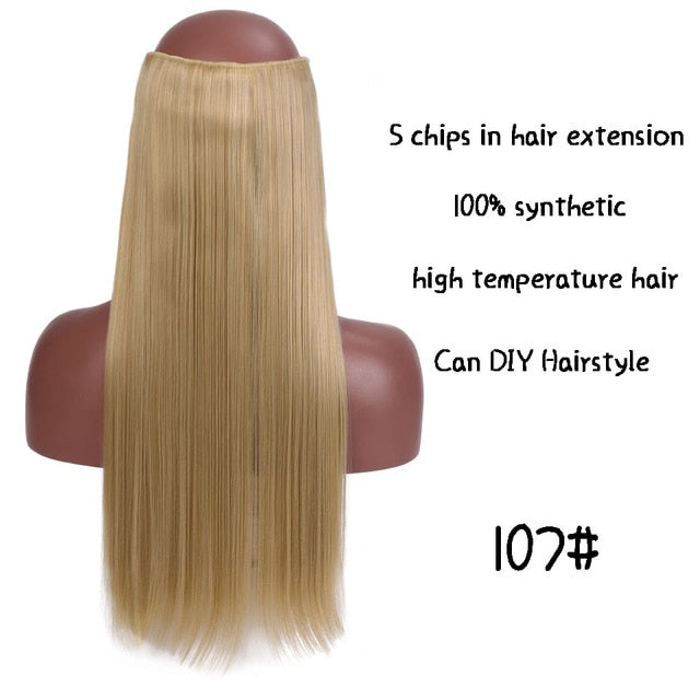 SHANGKE Hair 24'' Long Straight Women Clip in Hair Extensions