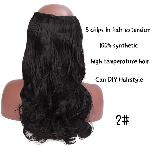 SHANGKE Hair 24'' Long Straight Women Clip in Hair Extensions