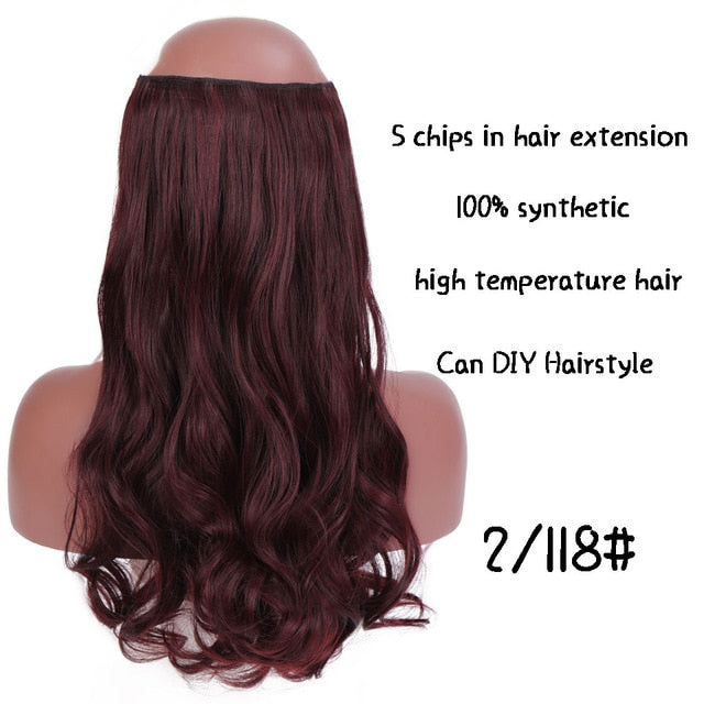 SHANGKE Hair 24'' Long Straight Women Clip in Hair Extensions