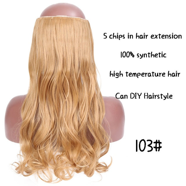 SHANGKE Hair 24'' Long Straight Women Clip in Hair Extensions