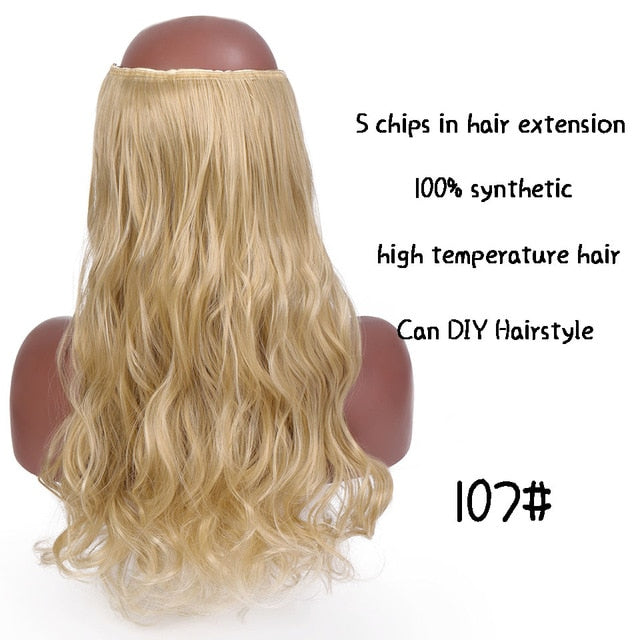 SHANGKE Hair 24'' Long Straight Women Clip in Hair Extensions