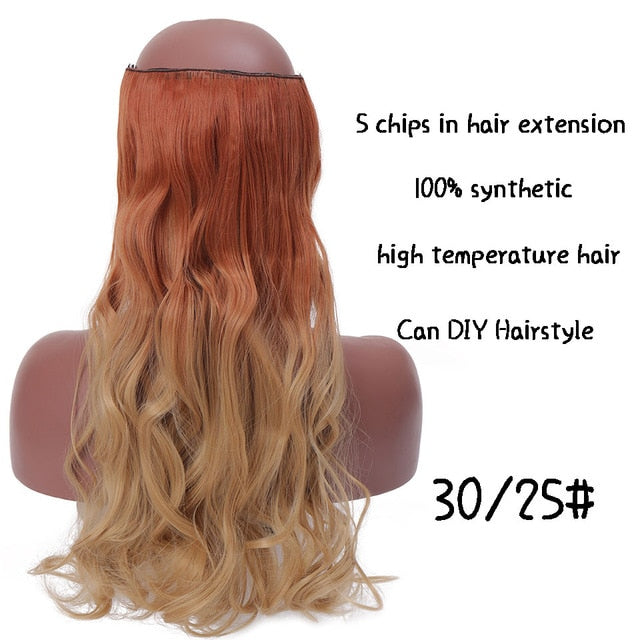 SHANGKE Hair 24'' Long Straight Women Clip in Hair Extensions