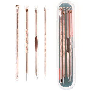 4PCS Blackhead Extractor de cravo Rose Gold Black Dots Cleaner