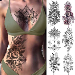 Purple Rose Jewelry Water Transfer Tattoo Stickers Women