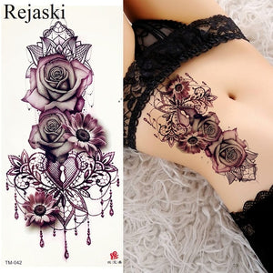 Purple Rose Jewelry Water Transfer Tattoo Stickers Women
