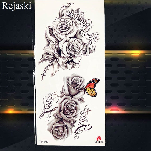 Purple Rose Jewelry Water Transfer Tattoo Stickers Women