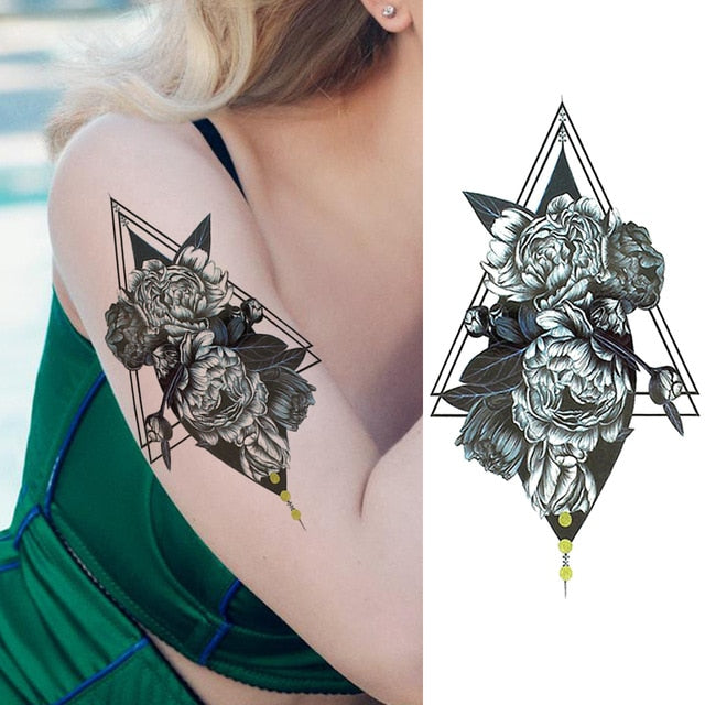 Purple Rose Jewelry Water Transfer Tattoo Stickers Women