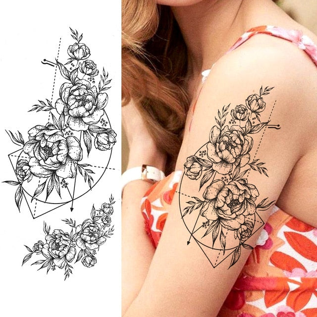 Purple Rose Jewelry Water Transfer Tattoo Stickers Women