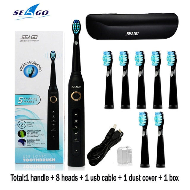 Seago Sonic Electric Toothbrush  Tooth Brushes Replacement Heads Set