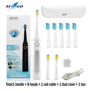 Seago Sonic Electric Toothbrush  Tooth Brushes Replacement Heads Set