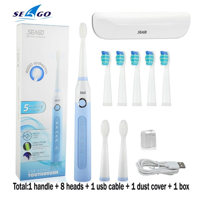 Seago Sonic Electric Toothbrush  Tooth Brushes Replacement Heads Set