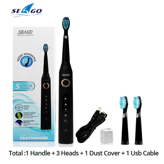 Seago Sonic Electric Toothbrush  Tooth Brushes Replacement Heads Set