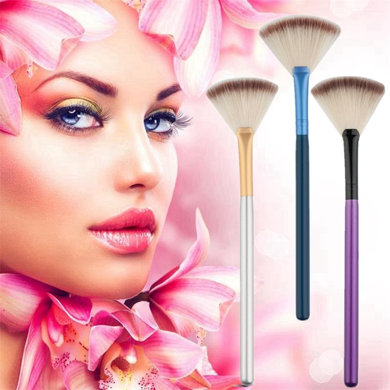 Cosmetic Tools Accessories Fan Shape Makeup Brush Highlighter Face Powder Brush