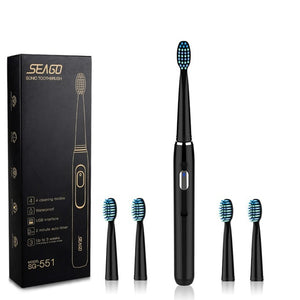 Electric Toothbrush Rechargeable buy one get one free Sonic Toothbrush 4 Mode Travel Toothbrush with 3 Brush Head Gift