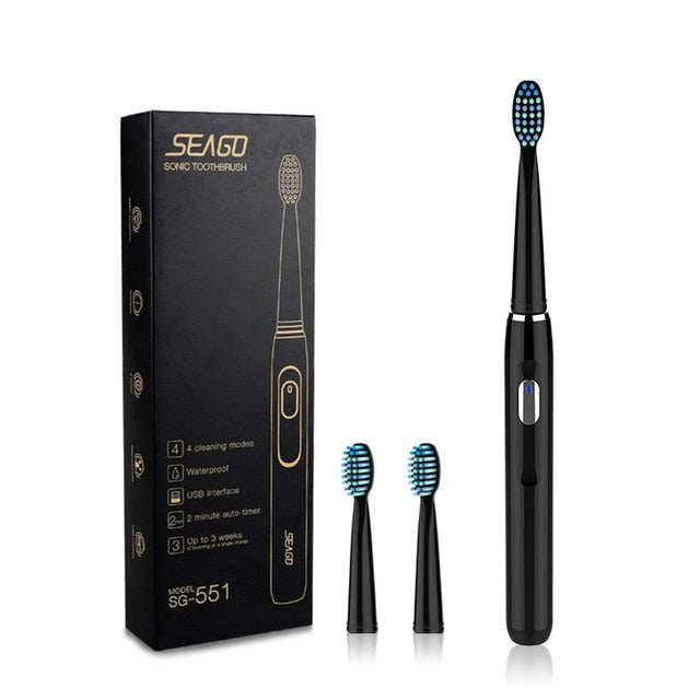 Electric Toothbrush Rechargeable buy one get one free Sonic Toothbrush 4 Mode Travel Toothbrush with 3 Brush Head Gift