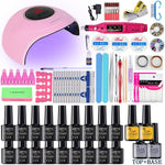 Load image into Gallery viewer, Nail Set UV LED Lamp Dryer With 18/12/10pcs Nail Gel Polish Kit Soak Off Manicure Tools Set electric Nail drill For Nail Tools
