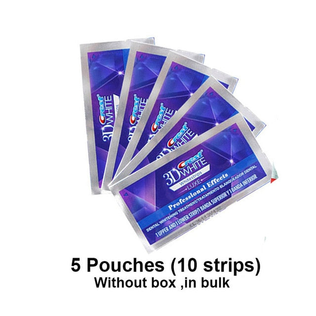 3D White Teeth Whitening Strips Professional Effects White Tooth Soft Toothbrush