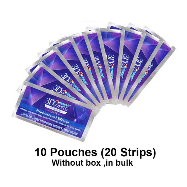 3D White Teeth Whitening Strips Professional Effects White Tooth Soft Toothbrush