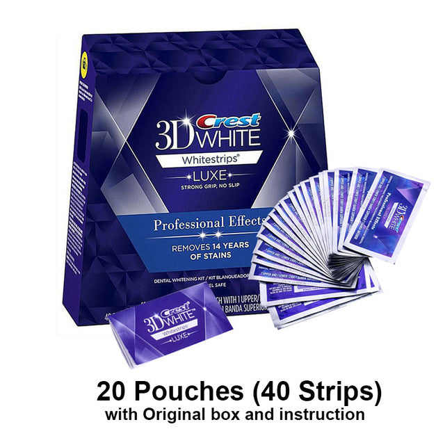 3D White Teeth Whitening Strips Professional Effects White Tooth Soft Toothbrush