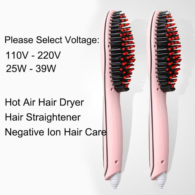 One Step Hair Dryer & Volumizer Salon Hot Air Paddle Styling Brush electric Iron