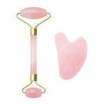 Load image into Gallery viewer, 100% Natural Rose Quartz Massage Roller Gouache Scraper for Facical Massage
