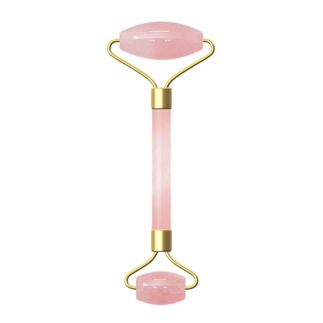 100% Natural Rose Quartz Massage Roller Gouache Scraper for Facical Massage