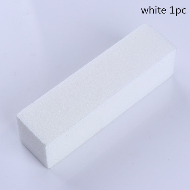 White Nail Art Buffers Sanding Block Buffing Grinding