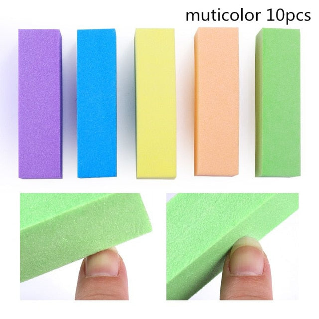 White Nail Art Buffers Sanding Block Buffing Grinding