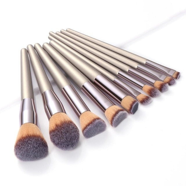 La Milee Champagne Makeup Brushes Set