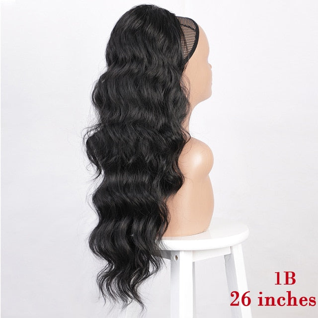 Vigorous Drawstring Ponytail Hair Synthetic Long Afro Kinky Curly