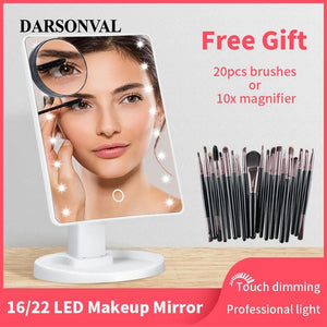 LED Makeup Mirror Illuminated Mirror- Light 16/22 Touch Screen