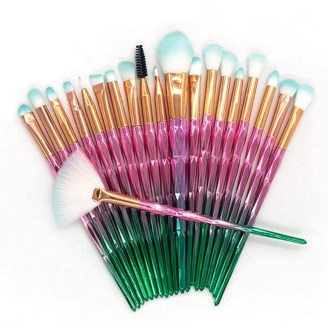 20pcs Diamond Makeup Brush Set Eye Brush Beauty Tools