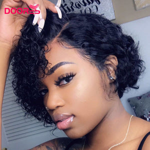 Pixie Cut Bob Lace Front Wigs 250% Density Lace Front Human Hair Wigs