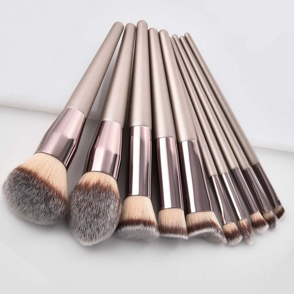 Luxury Champagne Makeup Brushes Set For Cosmetics Beauty Tools