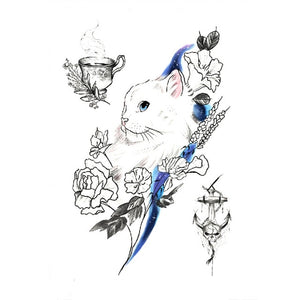 1 PC Fashion Women Girl Temporary Tattoo Sticker Black Roses Design