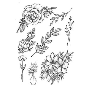 1 PC Fashion Women Girl Temporary Tattoo Sticker Black Roses Design