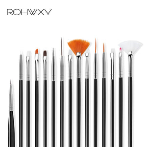 ROHWXY Nail Brush For Manicure Gel Brush For Nail Art 15Pcs/Set Ombre Brush